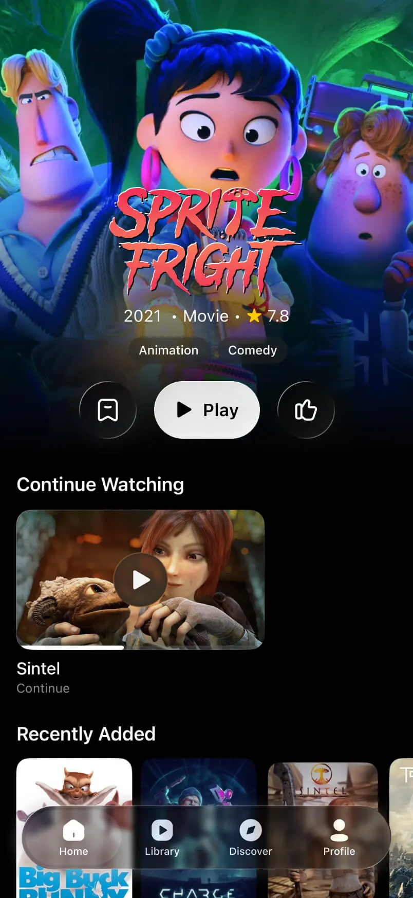 Watchly on iPhone — Continue Watching and library in sync